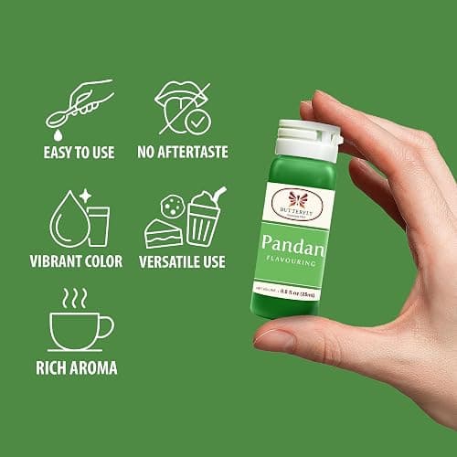 Butterfly Pandan Flavoring Extract, 0.8 Oz (25 ml), Paste Strength | Concentrated Pandan Extract for Baking, Drinks, Waffle Mix, Buko Desserts, Syrup & Lattes, Cake Flavoring, Nutty Vanilla thumbnail 5