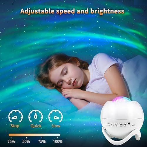 Star Projector Galaxy Projector for Bedroom, White Noise Bluetooth Speaker Northern Lights Projector, Suitable Gaming, Home Theater, Adult, Christmas Mood Night Light thumbnail 5