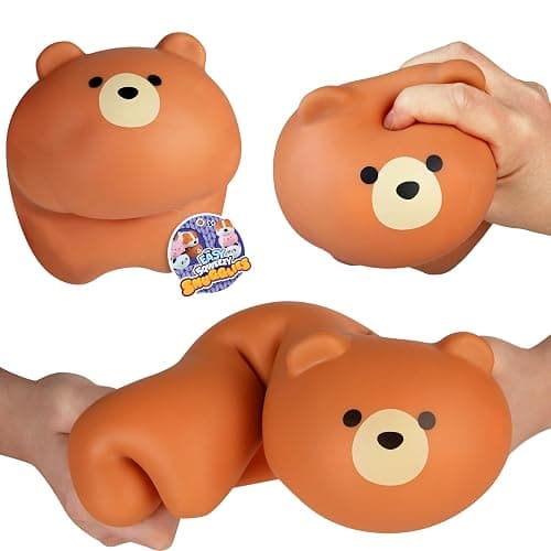 ORB Easy Sqweezy Snugglies Jumbo Squishy Bear - Stretch, Squeeze, Snuggle This Big, Fun, Slow Rising and Extra Soft Toy Pet Bear for Stress Relief - Stretchy and Squishy Fidget Toy for Kids and Adults - Image 1