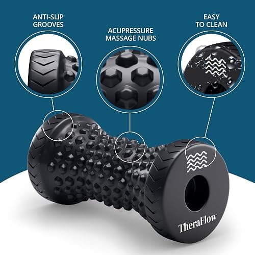 TheraFlow Foot Massager for Plantar Fasciitis Relief - Portable & Lightweight Foot Massager for Neuropathy Pain Relief for Feet, 360° Acupressure Nubs thumbnail 6