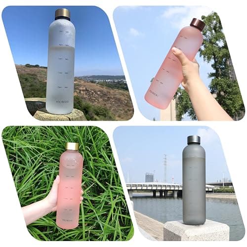 ZAKVOP 32oz Water Bottles with Times to Drink, Motivational Water Bottle with Time Marker, BPA Free Reusable Water Bottle with Hydrating Reminder for Gym Fitness Workout Travel thumbnail 6