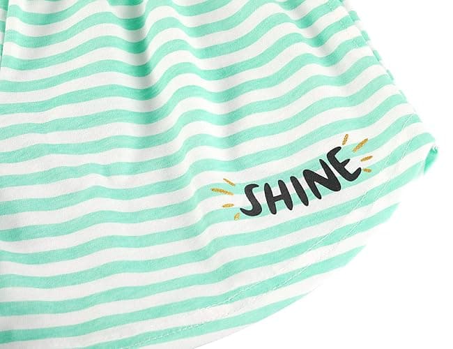 Cozchique Girls Soft Striped Summer Tank Top & Shorts Pajama Set Sizes 6-18 | Premium Cotton Blend Fabric, 2-Piece PJs, Striped Jammies for Little & Big Girls, Ideal for Lounging and Sleeping thumbnail 5