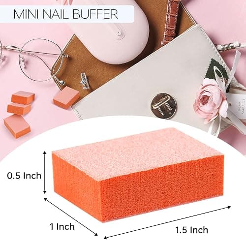 Maryton Mini Nail Buffer Blocks - 180/240 Grit Professional Salon Orange Buffers - Buff Nails Prior to Application of Gel Polish, Acrylic, 50 Count thumbnail 5