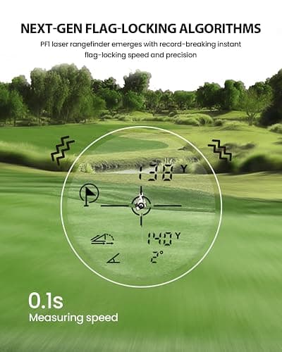 MiLESEEY PF1 1000 Yards Golf Rangefinder with Slope Switch, All Weather Golf Range Finder, 0.1s Flag Lock with Pulse Vibration, IP65 Waterproof, 7.5° Wide View, Continuous Scan Mode thumbnail 4