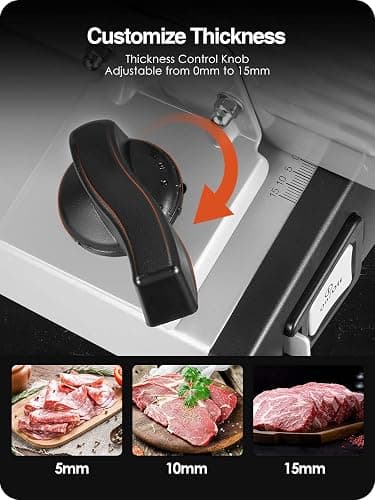 Meat Slicer Electric Deli Food Slicer with Child Lock Protection, Removable 7.5’’ Stainless Steel Blade and Food Carriage, Adjustable Thickness Food Slicer Machine for Meat, Cheese, Bread(150W) thumbnail 4
