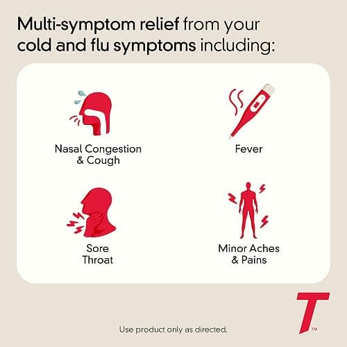 Tylenol Cold + Flu Severe Medicine Caplets for Fever, Pain, Cough & Congestion, 24 ct. - 24 Count (Pack of 1) - Cold + Flu - Caplets thumbnail 7