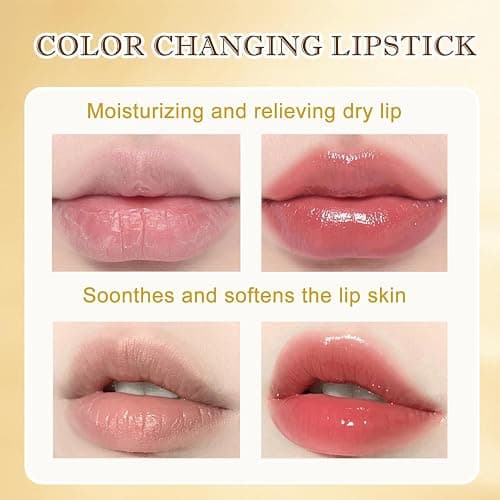 Color Changing Lipstick, PH Lipstick Color Changing, PH Adjusting Lip stick, Clear Lip stick That Changes Color, Long Lasting Moisturizing Tinted Lip Balm, Non-Sticky Formula, Mothers Day Gifts (1pcs) thumbnail 4