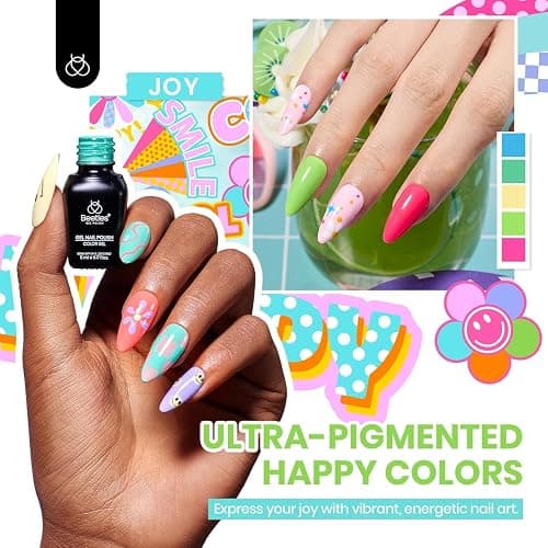 Beetles Gel Nail Polish Set - Emotional Spectrum 69PCS 60 Colors Gel Polish Kit Base Coat Glossy & Matte Top Coat UV Led Soak off Collection Brown Red Black Nude White Valentines Gifts for Women thumbnail 5