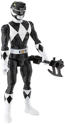 Power Rangers Mighty Morphin Black Ranger 12-Inch Action Figure Toy Inspired by Classic TV Show, with Power Axe Accessory - Image 1