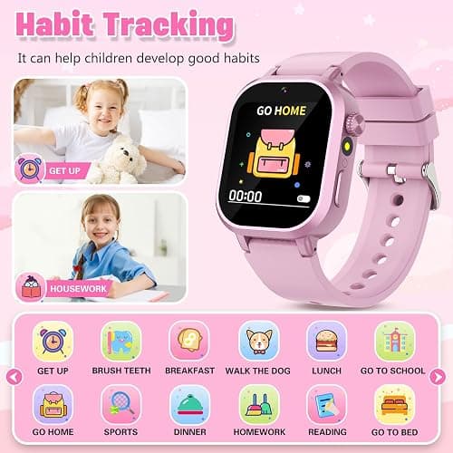 Wiszodet Kids Waterproof Smart Watch Girls Gift Age 3-12 with 39 Game HD Touch Screen Music Player Video Camera Pedometer Alarm Clock Birthday Gift for 6 7 8 9 Year Olds Pink thumbnail 8