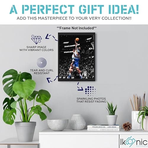 Ikonic Fotohaus Anthony Edwards Monster Dunk Signed Photo Autograph Print Wall Art Home Decor, 8 x 10 Inch, White thumbnail 4