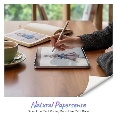 OMOTON PAPERSENSE 2 Pack Paper Screen Protector for iPad Mini 7 A17 Pro Mini 6 6th(2024/2021, 8.3-inch), Anti-glare Matte PET Film with Easy Installation Tray, Draw Like on Paper, Ultra-Responsive thumbnail 6