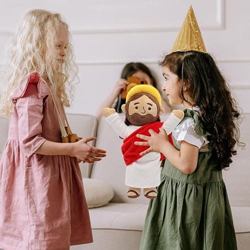 Yelakey 13" Jesus Plush Brown Jesus Stuffed Doll Christian Plushie Doll for Easter Christmas Church Religious Gifts for Kids Adults (brownred) thumbnail 5