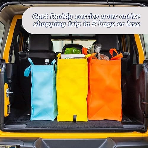 Scrub Daddy Cart Daddy - Trolley Bags for Shopping Trolley, Pack of 3 Shopping Carriers, Replace Carrier Bags with Heavy Duty Reusable, Foldable Fabric Organisers for Groceries & Food, Washable thumbnail 8