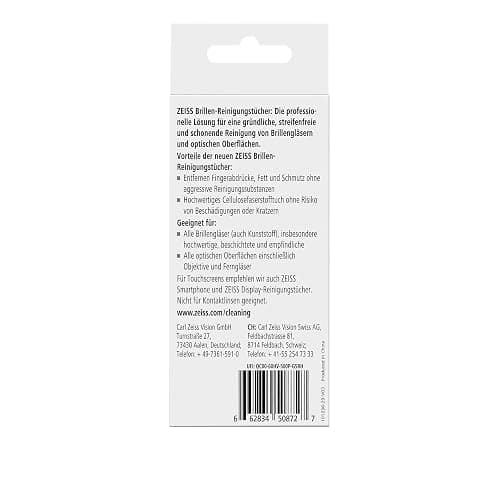 ZEISS Brillen-Reinigungstücher mit Alkohol 30 Stück zur schonenden & gründlichen Reinigung Ihrer Brillengläser - jedes Tuch einzeln verpackt - ideal für unterwegs oder auf Reisen thumbnail 2