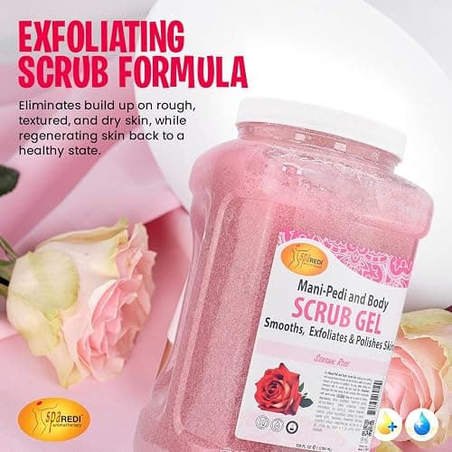 SPA REDI – Sensual Rose Pumice Scrub Gel, Exfoliating, Hydrating & Nourishing, Infused with Hyaluronic Acid, Amino Acids, Panthenol and Comfrey Extract for Glowy Smooth Skin – 128oz Gallon thumbnail 6