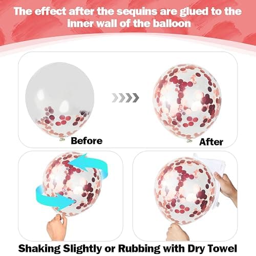 Dusty Pink Balloon Set, 60Pcs 12 Inch Retro Blush Pink White Sand Nude Latex Balloon with Metallic Confetti Rose Pink Helium Balloon for Girls Women Birthday Party Baby Shower Boho Decoration Supplies thumbnail 5