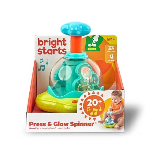 Bright Starts Press & Glow Spinner Cause and Effect Musical Baby Toy, Age 6 Months+ thumbnail 6