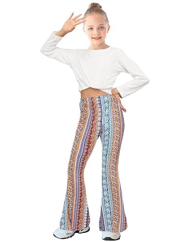 WSPLYSPJY Women's Print Stretch Bell Bottom Flare Palazzo Pants Trousers thumbnail 3
