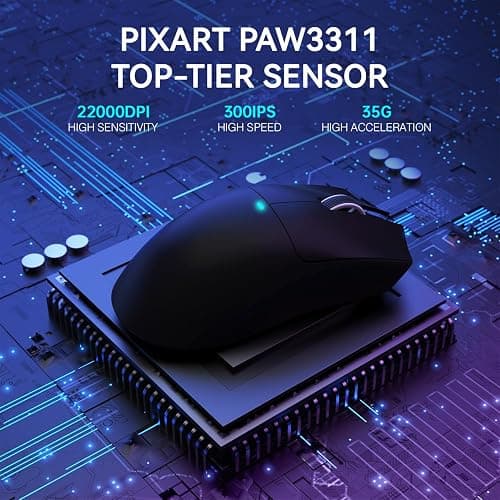 ATTACK SHARK X11 Lightweight Wireless Gaming Mouse with RGB Charging Dock,Tri-Mode-2.4G/USB-C Wired/BT,22K DPI,PAW3311 Optical Sensor,HUYU Switch, 5 programmable Buttons for PC/Mac(Black) thumbnail 5