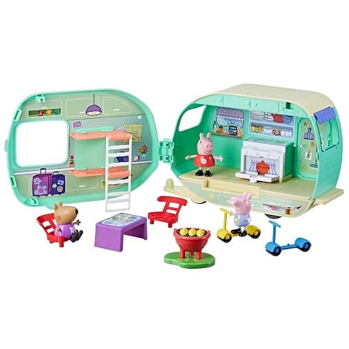 Peppa Pig Caravan Playset for Girls and Boys, 3 Figures, 6 Accessories, Preschool Toys, Kids Gifts, Ages 3+ - Image 1