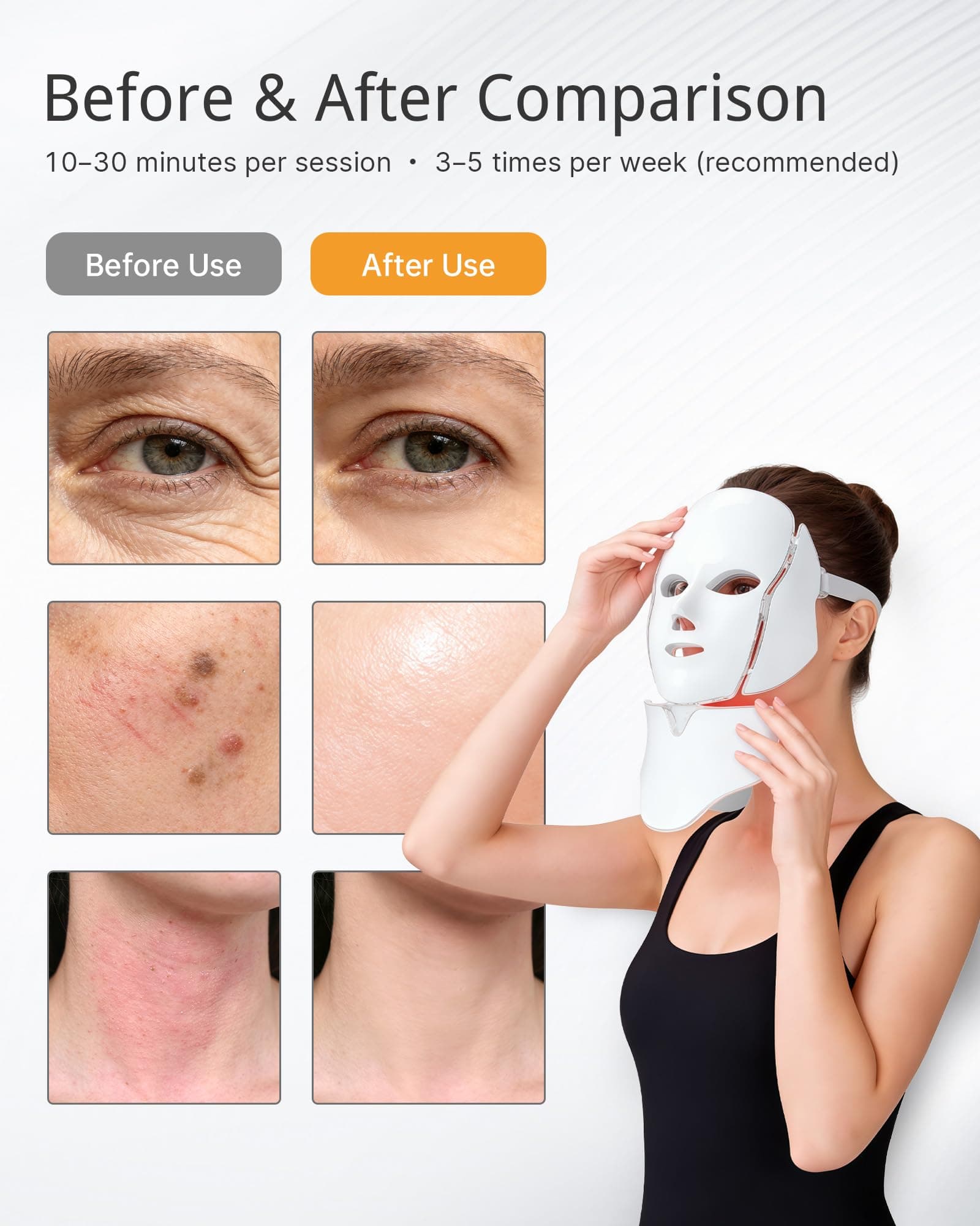 Red Light Therapy Face Mask, 7 Color LED Light Therapy for Skin Rejuvenation, Anti-Ageing, Acne Treatment, Collagen Boost, At-Home Beauty Device thumbnail 4