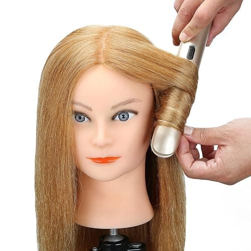 SOPHIRE 20-22 inches 100% Real Human Hair Mannequin Head with 9 Tools and Clamp, Hairdressers' Practice Training Head and Cosmotology Doll Head for Hairstyling and Braid - #27 thumbnail 6