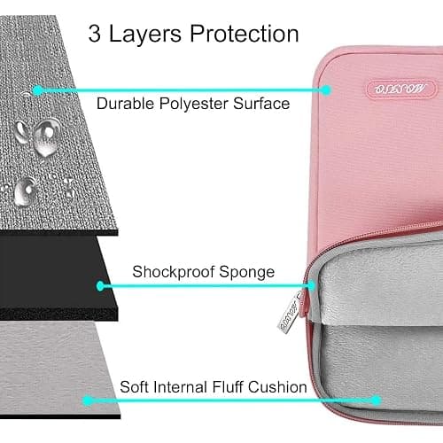 MOSISO Laptop Case 15 inch, 15 inch Laptop Sleeve Compatible with MacBook Air 15 M4 A3241 M3 A3114 M2 A2941 2025 2024 2023,Dell XPS 15,Polyester Vertical Computer Sleeve Bag with Pocket, Pink thumbnail 3