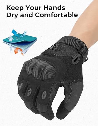 KEMIMOTO Tactical Gloves for Men, Touchscreen Motorcycle Gloves with Hard Shell & Palm Padding for Sports Motorcycle Cycling Tactical Airsoft Paintball Hunting Hiking Camping Climbing thumbnail 4