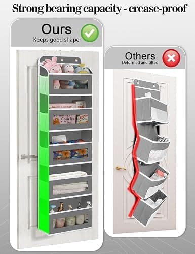 KYEVIS Over The Door Organizer, 5 Shelves Closet Door Hanging Storage and Organizer with 10 Mesh Pockets, Nursery Closet Organizer, Baby Essentials, Stuffed Animal Storage thumbnail 4