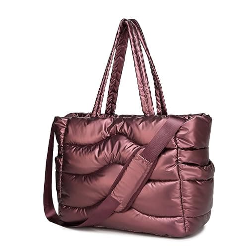 Y.U.M.C. Quilted Puffer Tote Bag for Women- Stylish Multi-Way Carrying Shoulder Bag with Laptop Compartment - Image 1