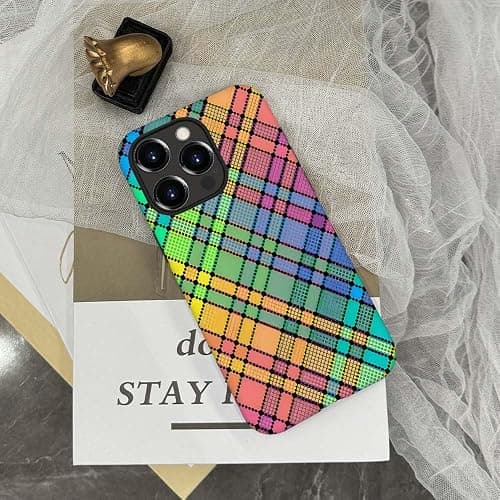 SEized Case Compatible with for iPhone 15 Pro,Colorful Plaid Tartan Phone Case for Girl Women Boy Men,Durable Protection Case for iPhone 15 Pro thumbnail 6