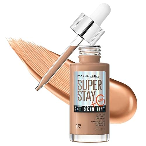 Maybelline Super Stay Up to 24HR Skin Tint, Radiant Light-to-Medium Coverage Foundation, Makeup Infused With Vitamin C, 322, 1 Count - Image 1