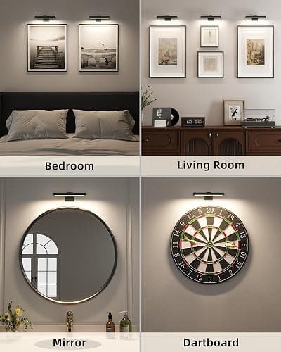 EZVALO Picture Light for Wall, Rechargeable 2400mAh Battery Lights Wireless with IR Remote, 3 Color & Dimmable Magnetic 7.8'' LED Lights Display for Painting, Living Room, Gallery, Bedroom(Black-3P) thumbnail 8
