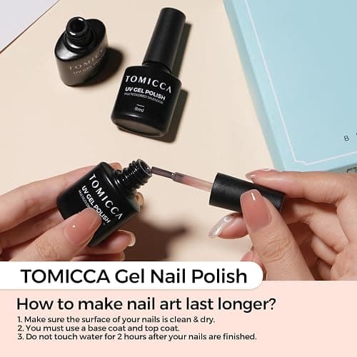 TOMICCA Jelly Gel Nail Polish Set, 6 Colors Milky White Nude Brown Pink Translucent Gel Polish, Soak Off UV/LED Long Lasting Natural Gel Varnish for DIY Home Salon Manicure Nail Art thumbnail 5