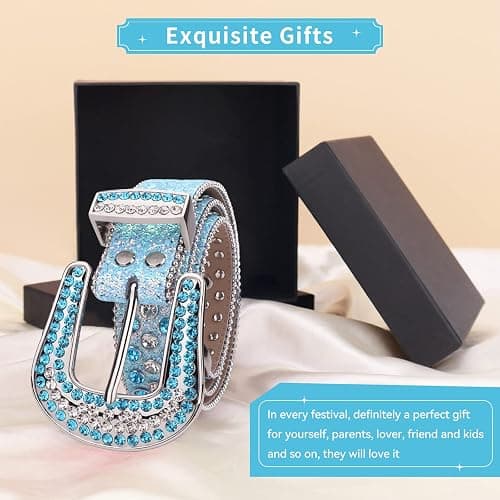 TINIDI Luxury Strap Men Women Rhinestones Belt Western Bling Bling Crystal Diamond Studded Belts thumbnail 6