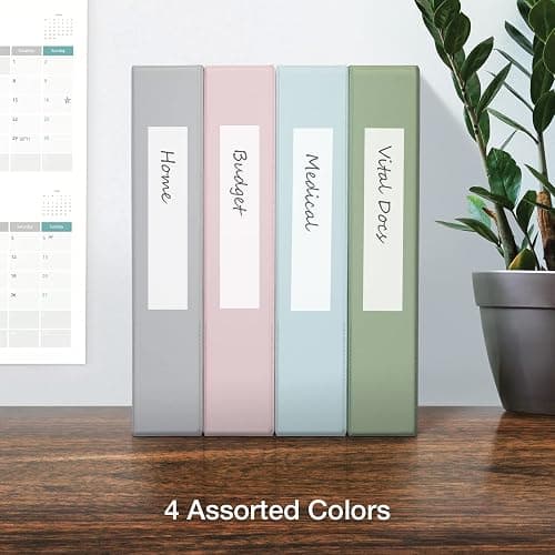 Oxford 3 Ring Binders, Binders for School, 1.5 Inch ONE-Touch Easy Open D Rings, 3-Sided View Binder Covers, Xtralife Hinge, Non-Stick, PVC-Free, Natural Pastels, 375-Sheet Capacity, 4 Pack (79918) thumbnail 2