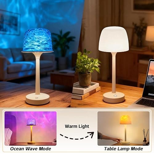 Peledic Waterproof Shower Lamp, Spa-Like Bathroom Light, Rechargeable Cordless Lamp with Touch & Remote Control, 16 Color Ocean Wave Projector, Shower Light for Inside Shower & Bathtub thumbnail 6