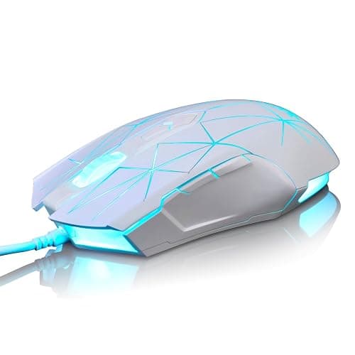 FIRSTBLOOD ONLY GAME. AJ52 Watcher RGB Gaming Mouse, Programmable 7 Buttons, Ergonomic LED Backlit USB Gamer Mice Computer Laptop PC, for Windows Mac Linux OS, Star White - Star White thumbnail 2