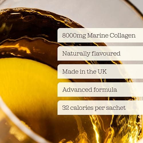 Marine Liquid Collagen 8000mg with Hyaluronic Acid, Keratin, & Vitamin C | 14 x 8000mg Hydrolysed Collagen Peptides Sachets | High Absorption Collagen Liquid Supplement by Free Soul thumbnail 3