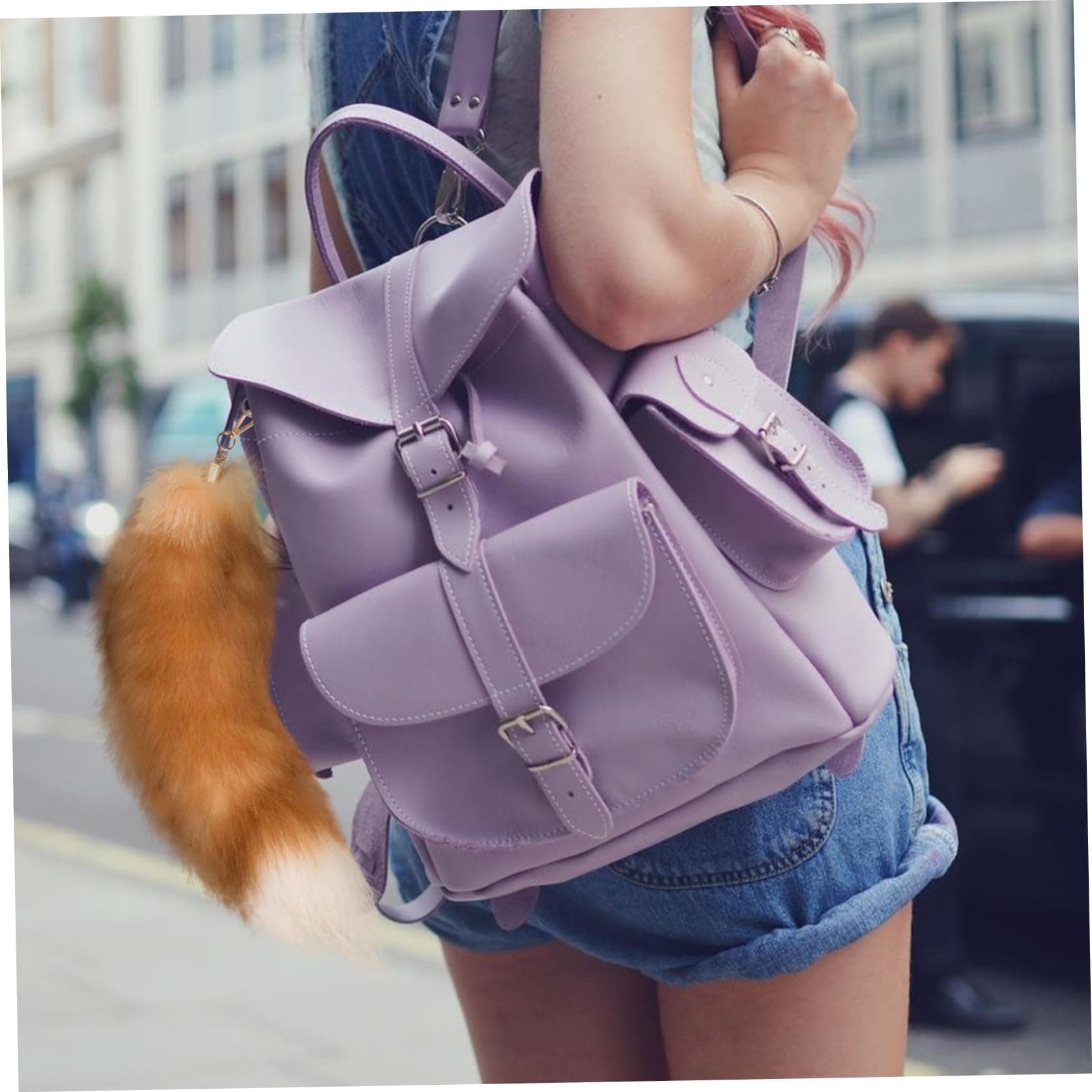 Faux Animal Tail Keychain Fluffy Faux Fur Tail Pendant 15-15.8 Inch Long Tail Charms Keychain for Handbag Backpack Style44, style 5 thumbnail 3