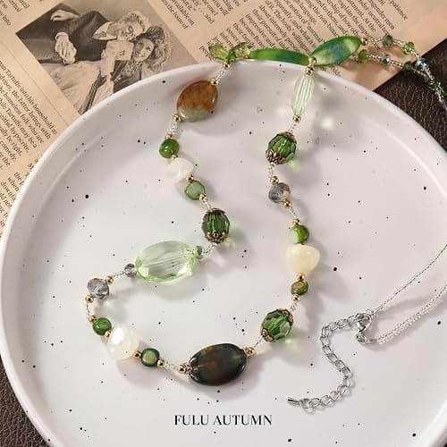 FULU AUTUMN Long Necklaces for Women Trendy Long Chunky Beaded Necklace Boho Fashion Costume Jewelry Mothers Day Gifts for Her thumbnail 2