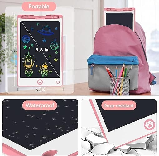 Hockvill LCD Writing Tablet for Kids 8.8 Inch, Toys for Girls Boys Drawing Pad for 3 4 5 6 7 Year Old Kids Toys, Children’s Day Gift Toddler Doodle Board Travel Essentials, Birthday Gift for Children thumbnail 6