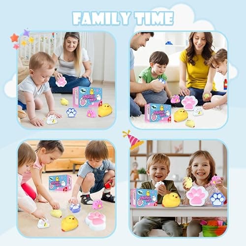 Taba Toys Pack,Fufu Toys Kit,Include 1 Big Taba Cat Paws & Chick Squishy,1 Chick & Cat Paws,2 Hamster Squishy,Stress Relief Toy,Squeeze Toys,Cute Stuff for Girls,Boys, Kids and Adults thumbnail 5