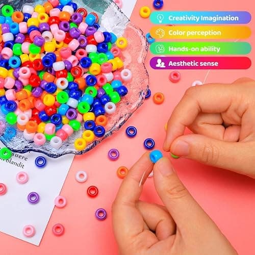 Iooleem Pony Beads(2000pcs Earth-Tone Colored Pony Beads), Beads for Jewelry Making, Beads for Crafts, Beading Supplies, Arts & Crafts Materials for Jewelry Making. thumbnail 5