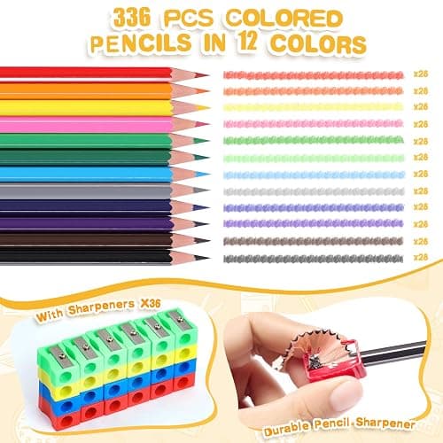336 Colored Pencils Bulk Classroom thumbnail 3