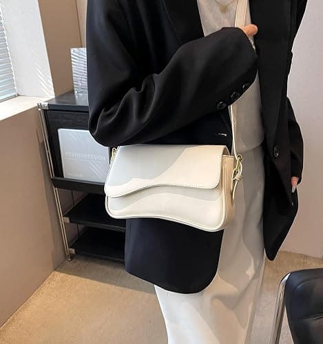 Shoulder Bag for Women Y2K Trendy Purse Vegan Leather Hobo Handbags Clutch Saddle Bag with 2 Removable Strap thumbnail 6