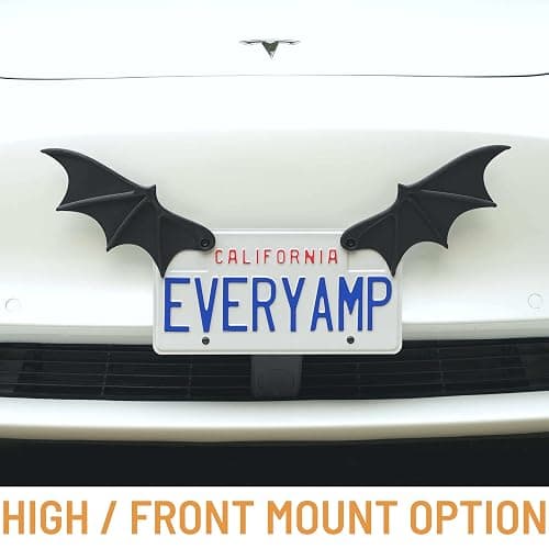 Bat Wings License Plate Accessory - Universal Fit Accessory for Goth & Halloween Enthusiasts | Fits Most Cars | Made in USA | High/Front Mount Wings thumbnail 4