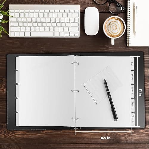 HABGP 10Pcs/2 Set 5 Tab Dividers for 3 Ring Binder, 10 Pcs White 3 Ring Binder Dividers with Tabs, Page Folder Dividers, Plastic File Dividers with Tabs, Three Ring Binder Index Dividers thumbnail 2