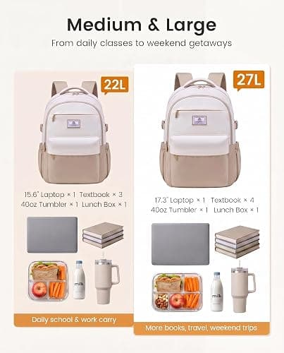 LOVEVOOK Laptop Backpack for Women & Teens, College Backpack Fits 15.6" Laptop, School Bookbag with 40oz Tumbler Buckle thumbnail 5